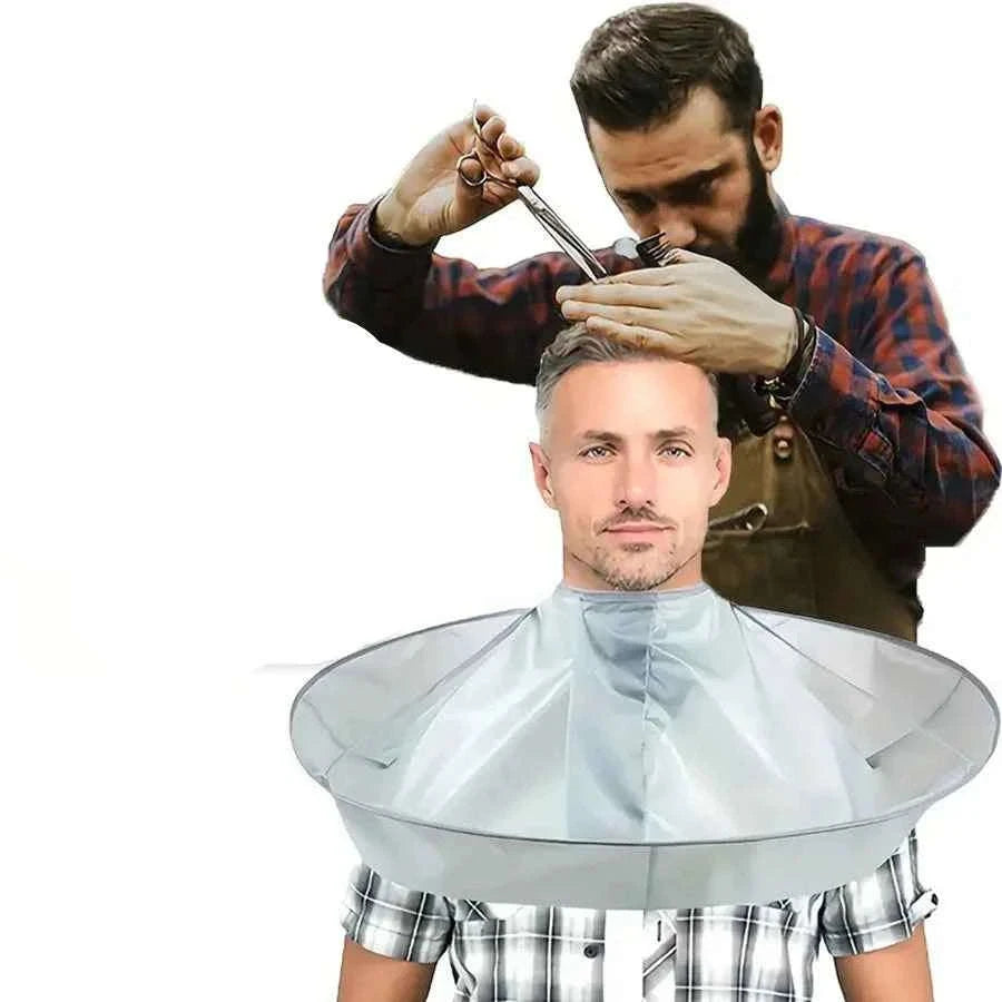 DIY Hair Cutting Cloak Umbrella Design Cover, Foldable Waterproof, 60cm-Silver