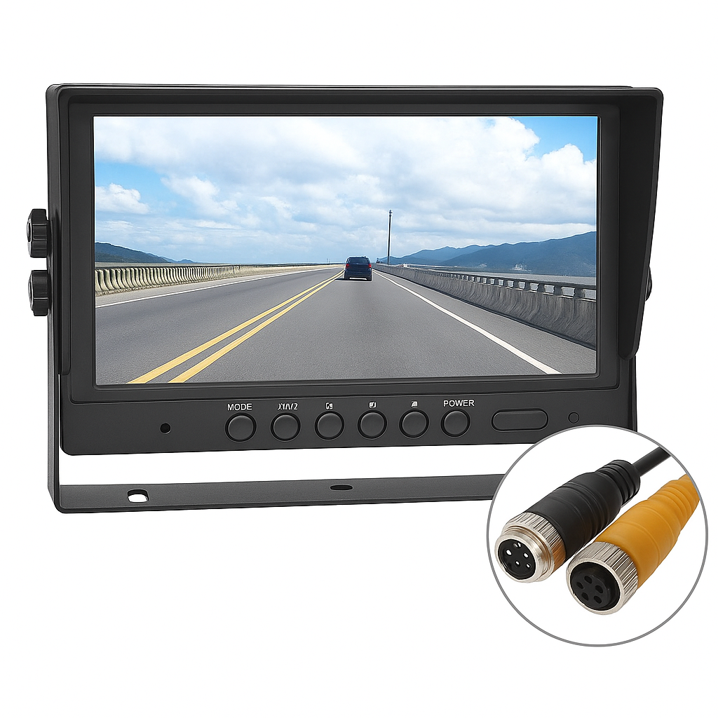 DIYSECUR 9inch AHD IPS LCD HD Monitor Rear View Car Monitor Max Support 1080P AHD CVBS Car Camera 4PIN Video Input