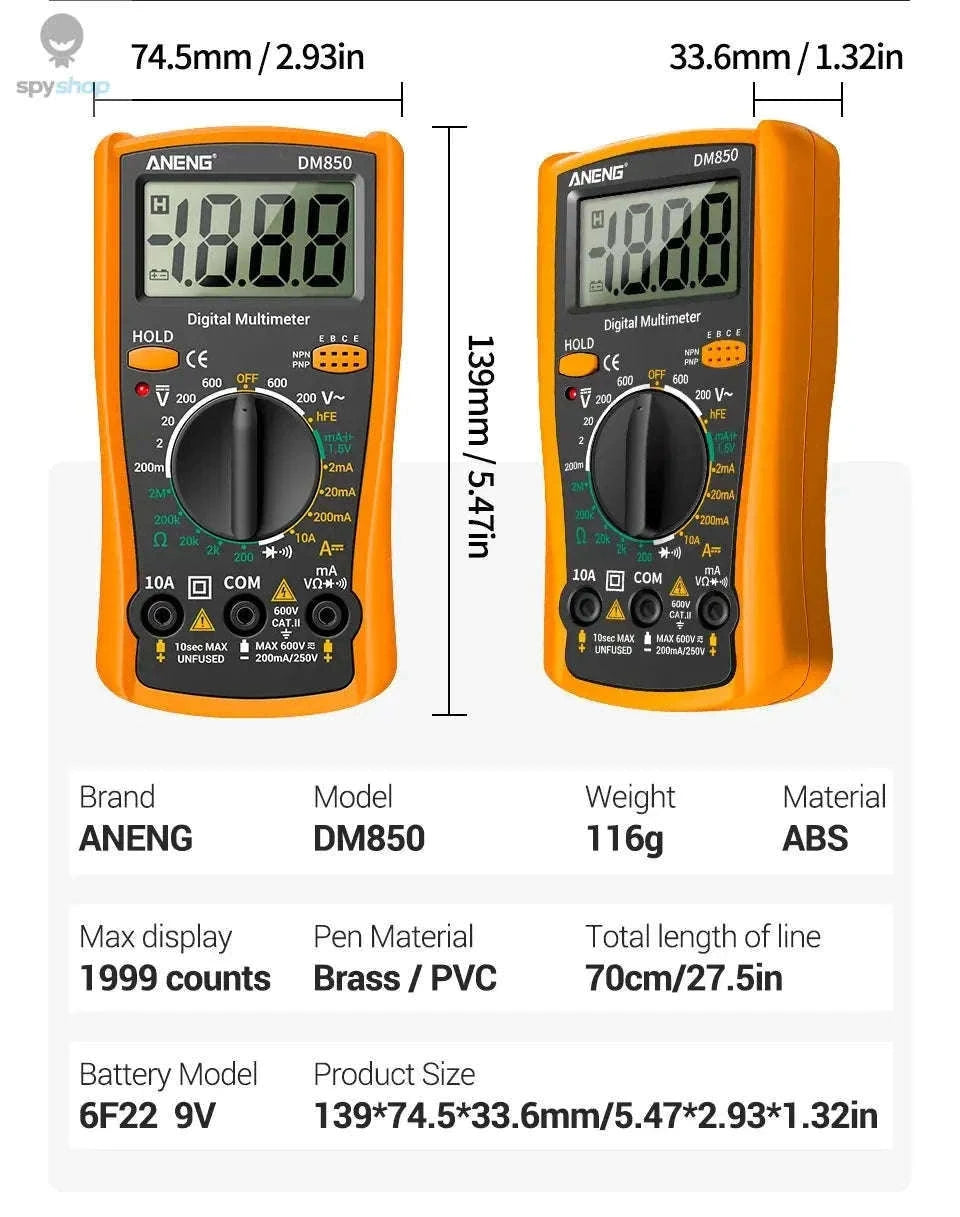 DM850 Multimeter Automatic Professional Tester for Accurate Electrical Checks-Red with box