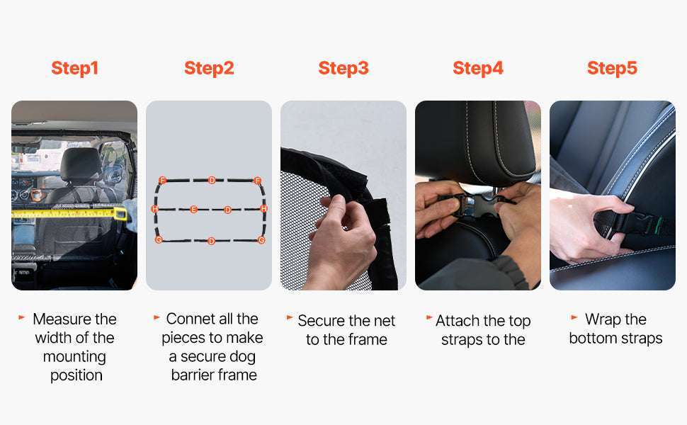 Dog Car Barrier for Front Seats with Mesh Net Universal Fit-56 x 32inch / GERMANY