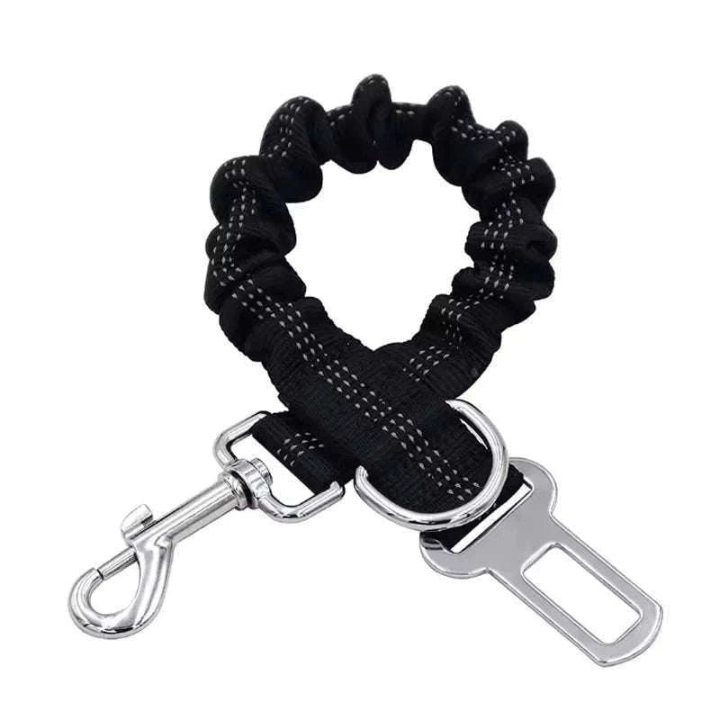 Dog Car Safety Belt with Reflective Damping Design-black
