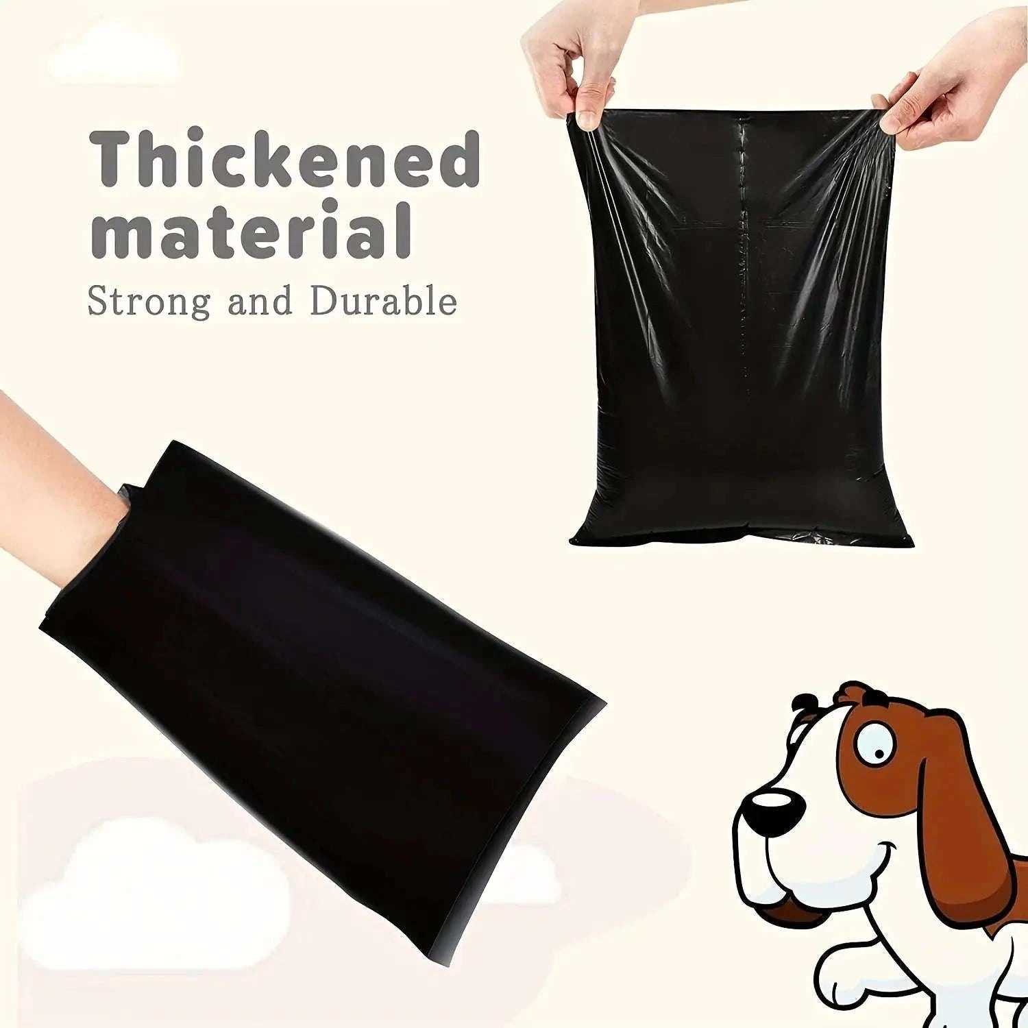 Dog Poop Bags – Leak-Proof, Durable & Easy to Carry-Black / 150bags 10rolls