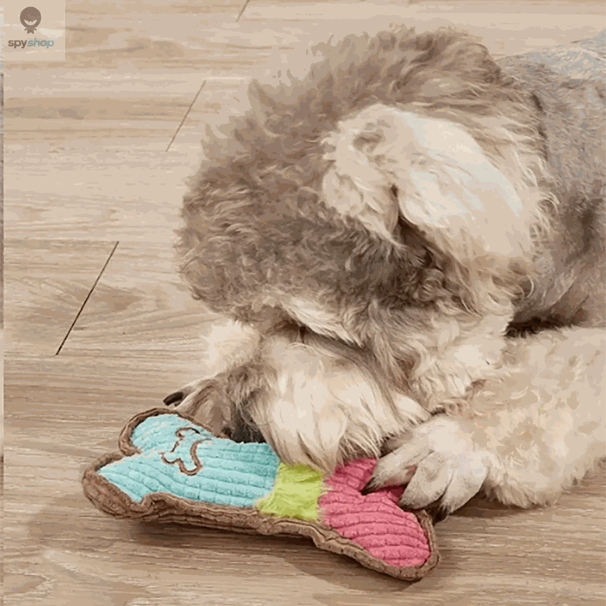 Dog Squeaky Bone Plush Chew Toy – Soft, Durable & Teething-Friendly-Pink White / M