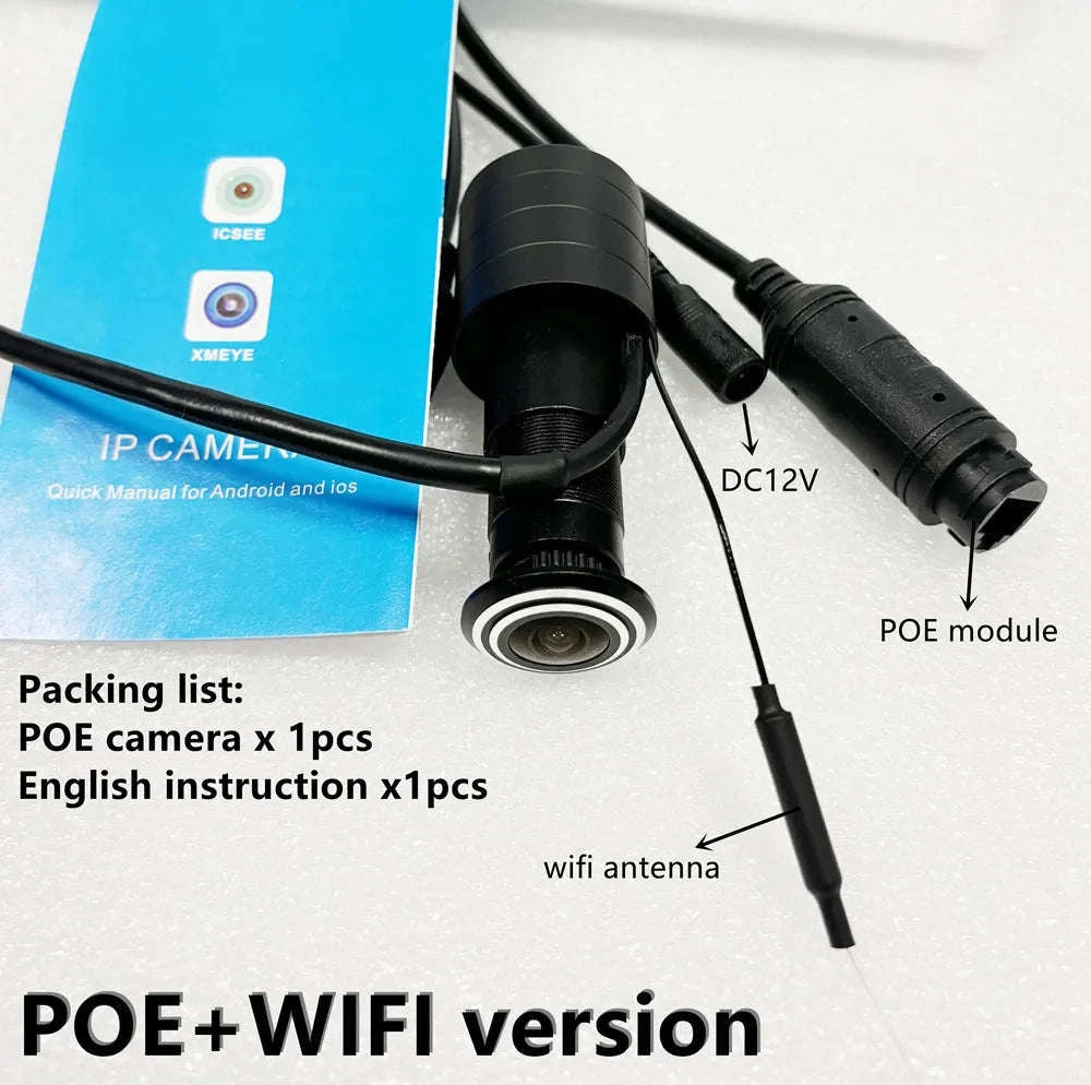 Door Peephole Security Camera 3MP 155° View, App Control-WIFI POE 48V