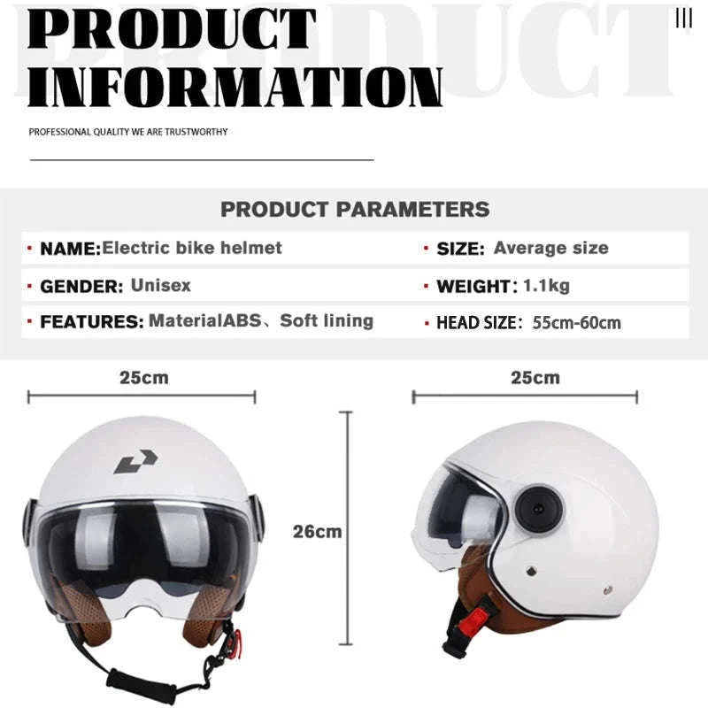 DOT Certified Dual Lens Motorcycle Helmet Half Shell Four Seasons-S11