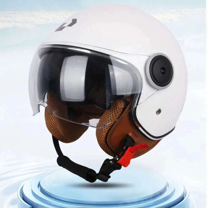 DOT Certified Dual Lens Motorcycle Helmet Half Shell Four Seasons-S11