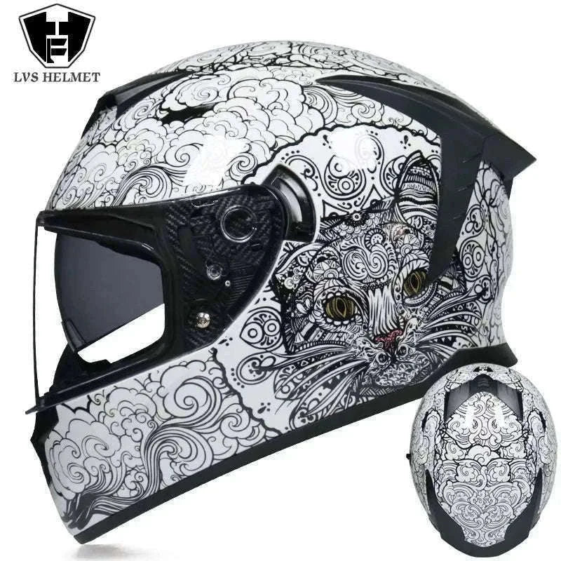 DOT Certified Full Face Motorcycle Helmet ABS Shell 1.6kg-11 / S