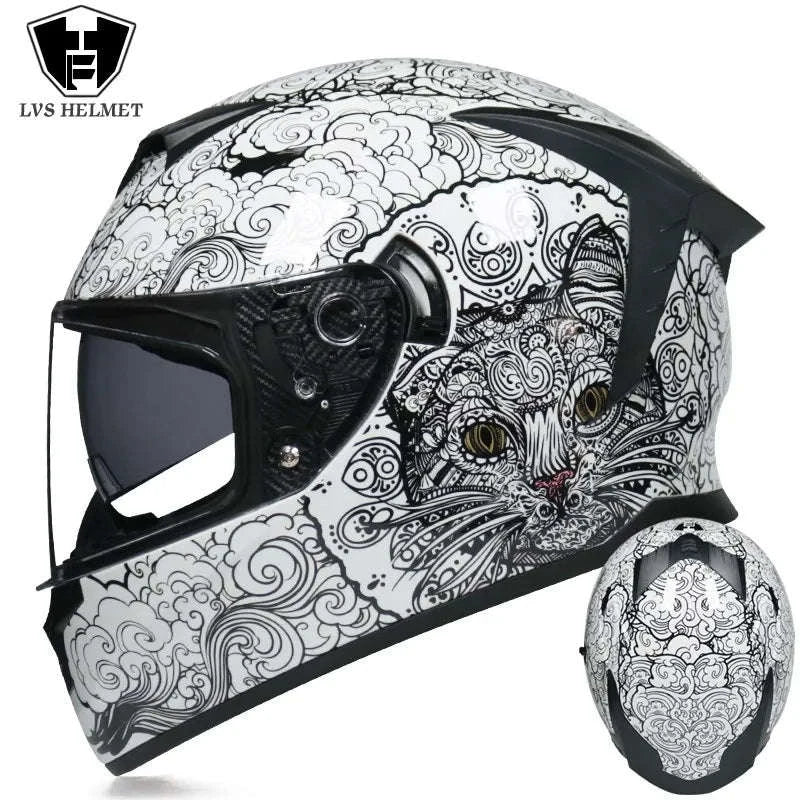 DOT Certified Full Face Motorcycle Helmet ABS Shell 1.6kg-11 / S