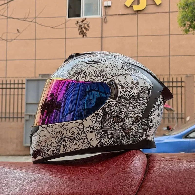DOT Certified Full Face Motorcycle Helmet ABS Shell 1.6kg-11 / S