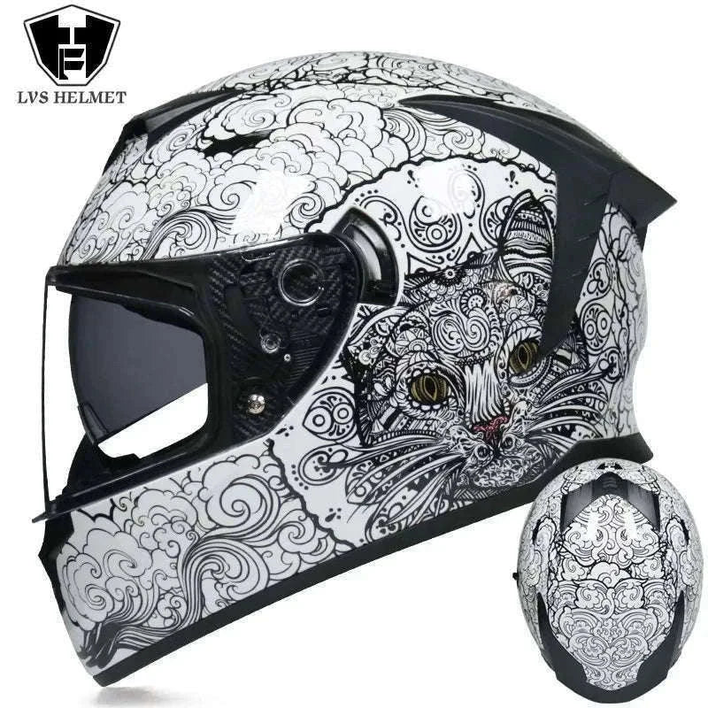 DOT Certified Full Face Motorcycle Helmet ABS Shell 1.6kg-11 / S