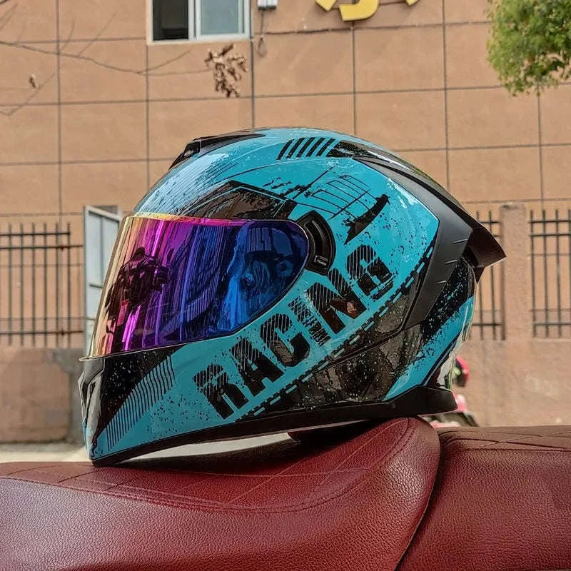DOT Certified Full Face Motorcycle Helmet ABS Shell 1.6kg-11 / S