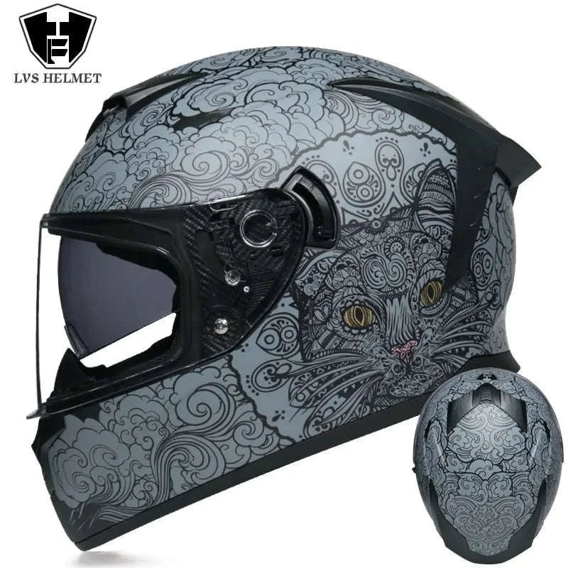 DOT Certified Full Face Motorcycle Helmet ABS Shell 1.6kg-11 / S