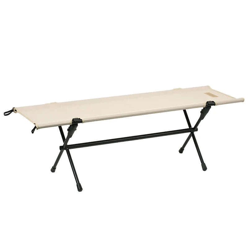 Double Camping Stool Folding Two-Person Outdoor Bench-Beige