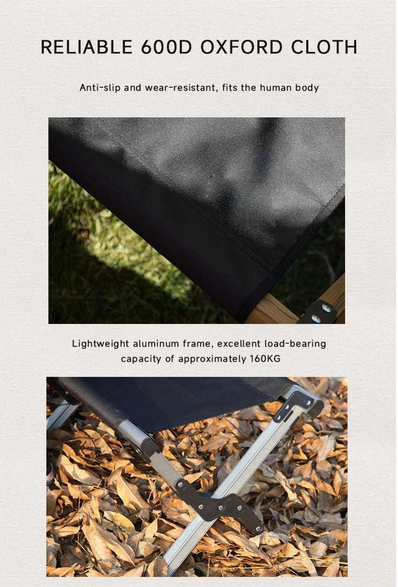 Double Camping Stool for Two | Lightweight Folding Outdoor Seat-Khaki