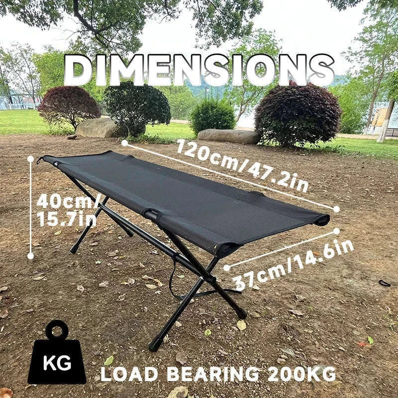 Double Camping Stool for Two, Ultralight Folding Outdoor Seat-Khaki