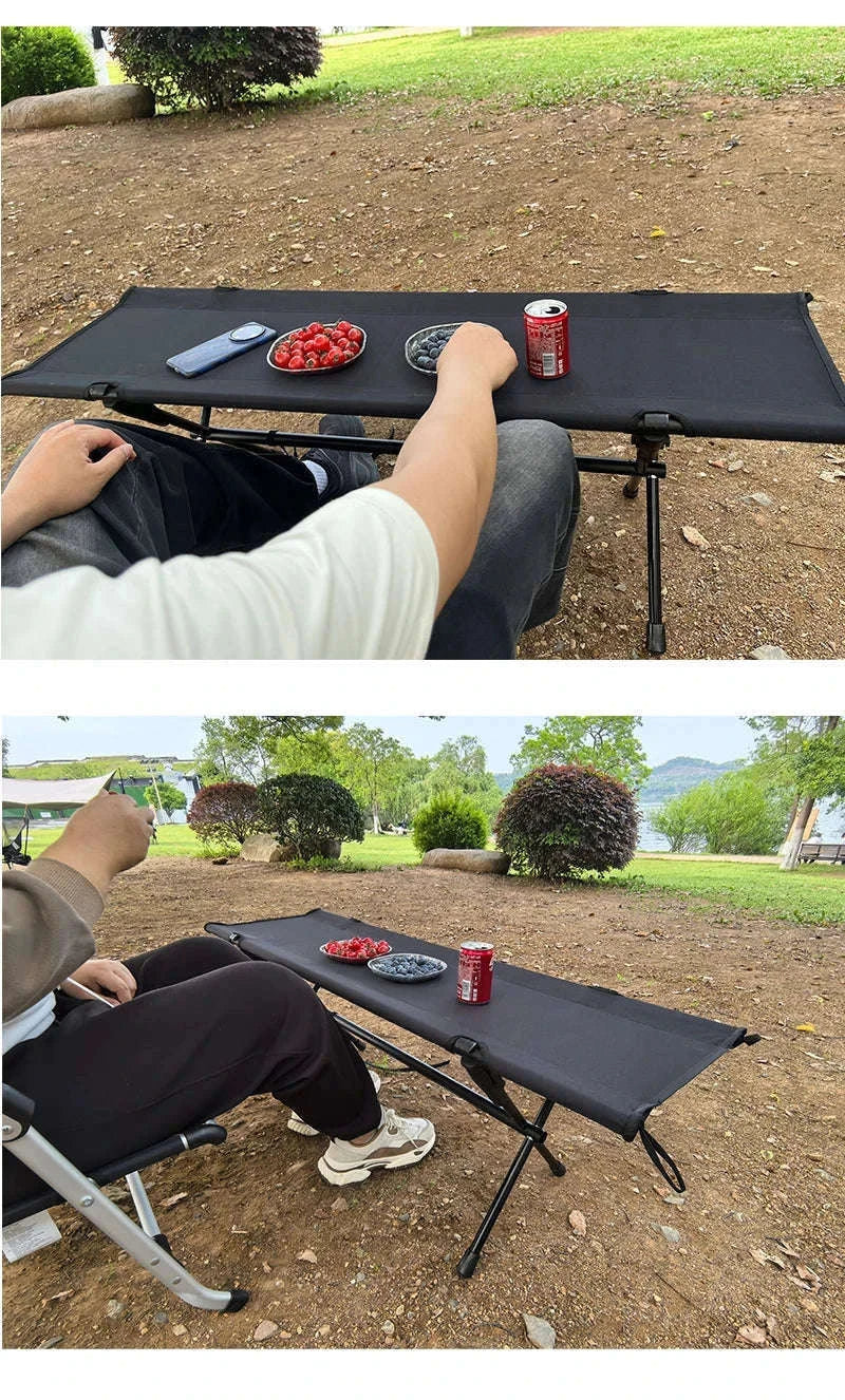 Double Camping Stool for Two, Ultralight Folding Outdoor Seat-Khaki