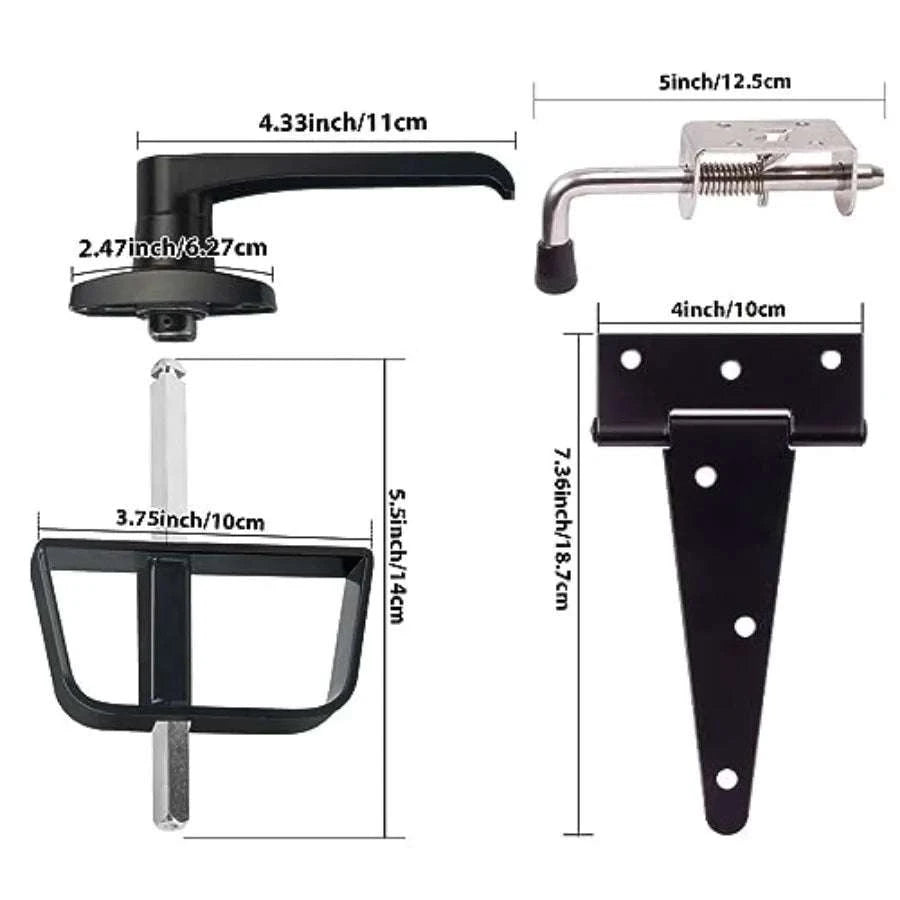 Double Door Shed Hardware Kit with Hinges, Latch & L-Handle Lock-United States