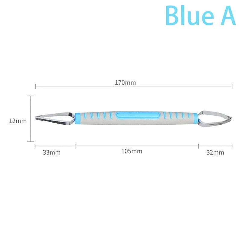 Double Head Clay Carving Knife Precision Pottery Texture Tool-C Blue
