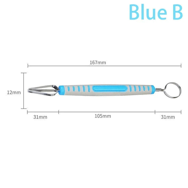 Double Head Clay Carving Knife Precision Pottery Texture Tool-C Blue