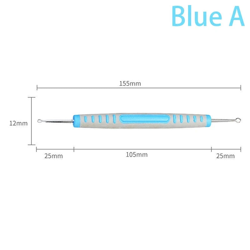 Double Head Clay Carving Knife Precision Pottery Texture Tool-E Blue