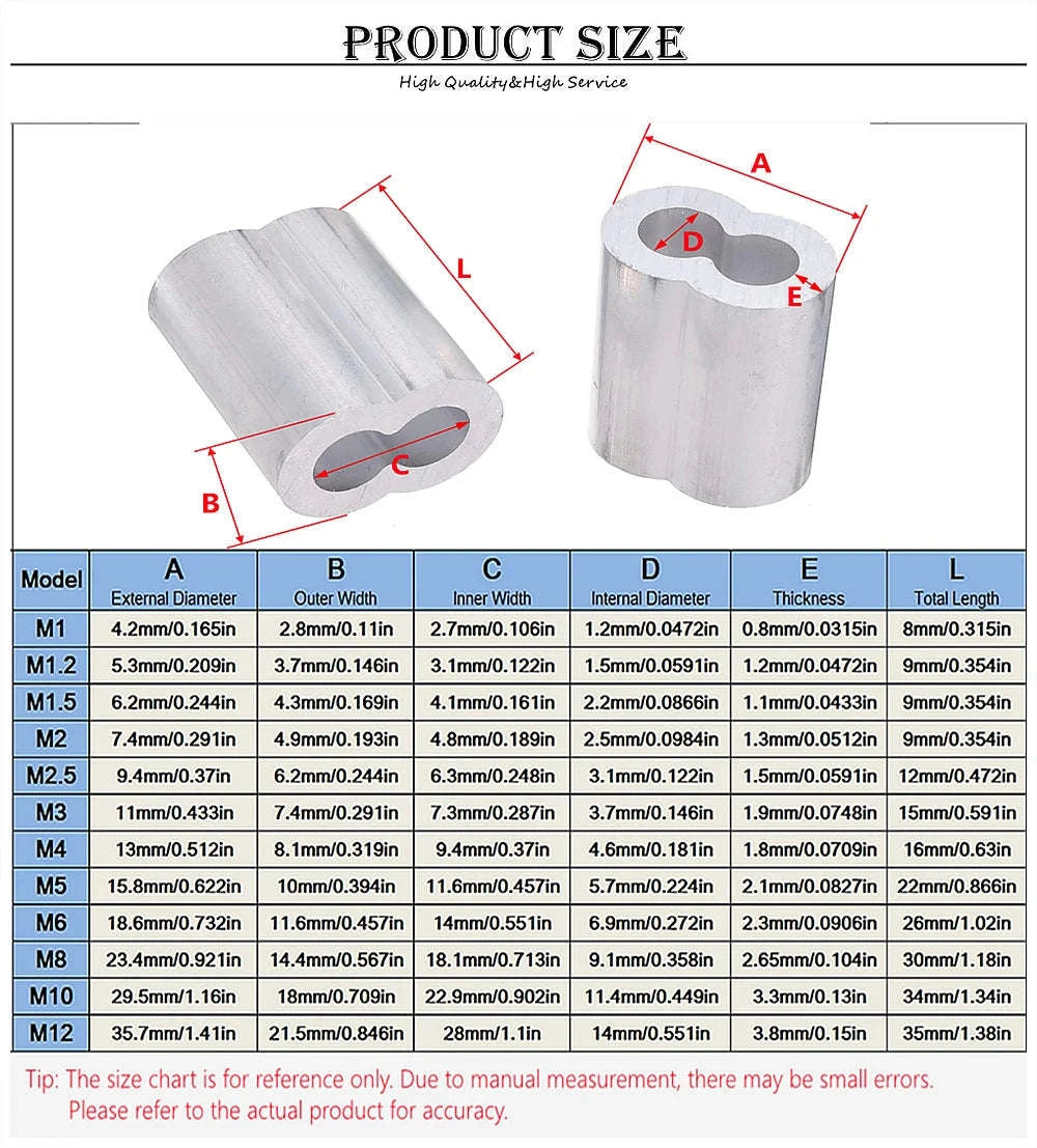Double Hole Cable Crimp Sleeve for Secure Wire Connections-5pcs M6 / China Mainland