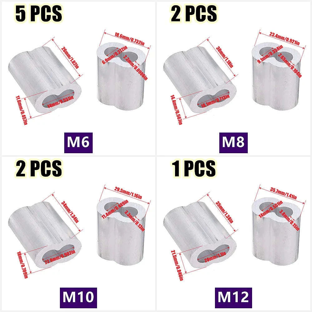 Double Hole Cable Crimp Sleeve for Secure Wire Connections-5pcs M6 / China Mainland