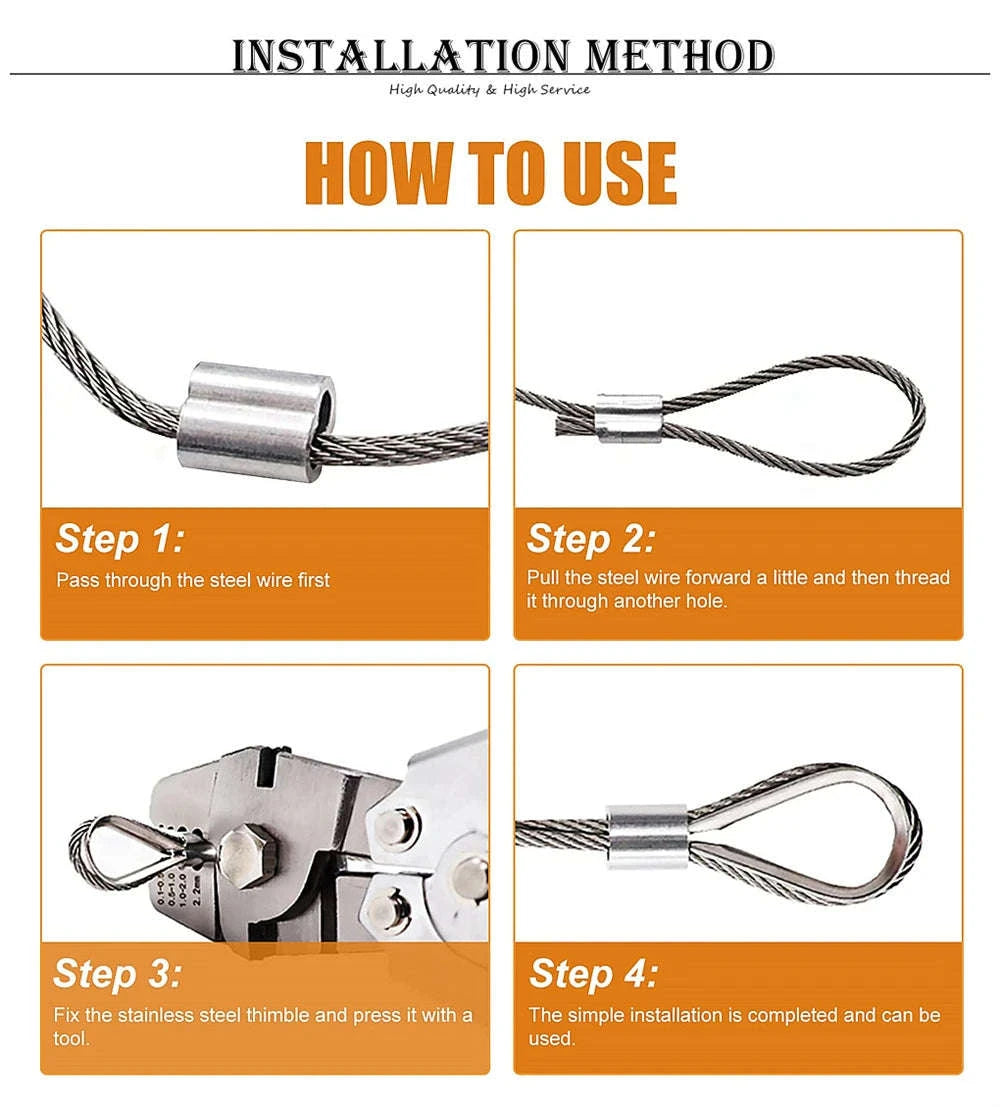 Double Hole Cable Crimp Sleeve for Secure Wire Connections-5pcs M6 / China Mainland