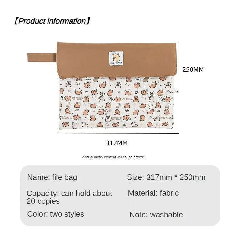 Double-Layer File Bag Large Capacity Stationery Organizer-Black