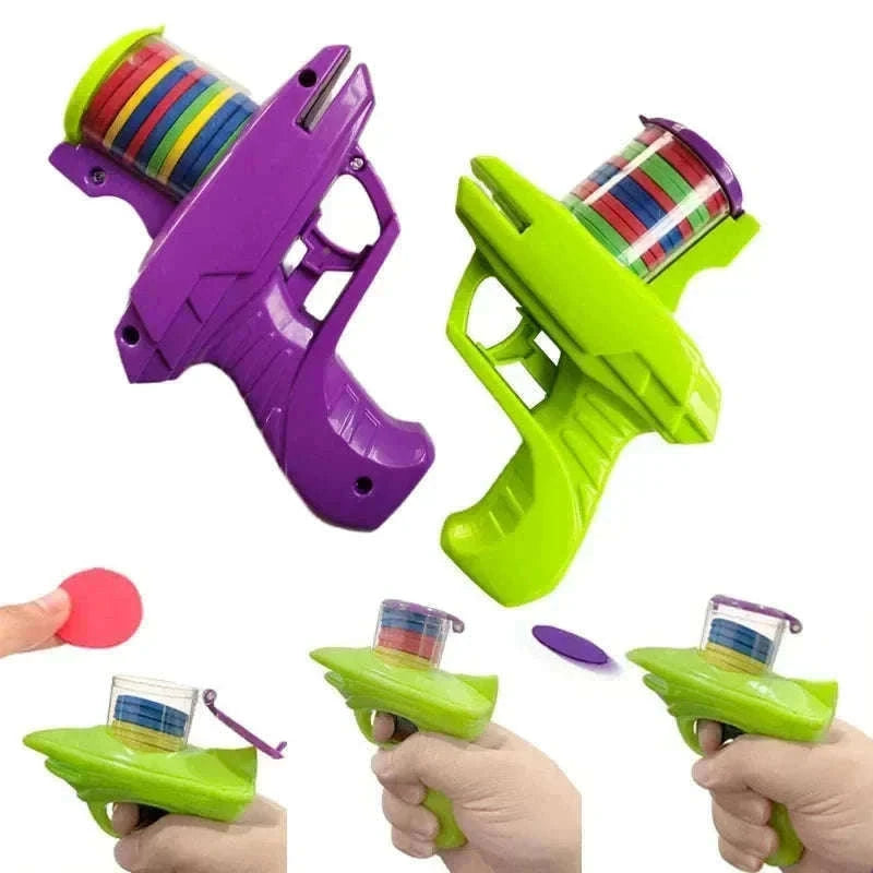 Double Player EVA Flying Disc Gun – Soft Bullet Parent-Child Shooter Toy-green