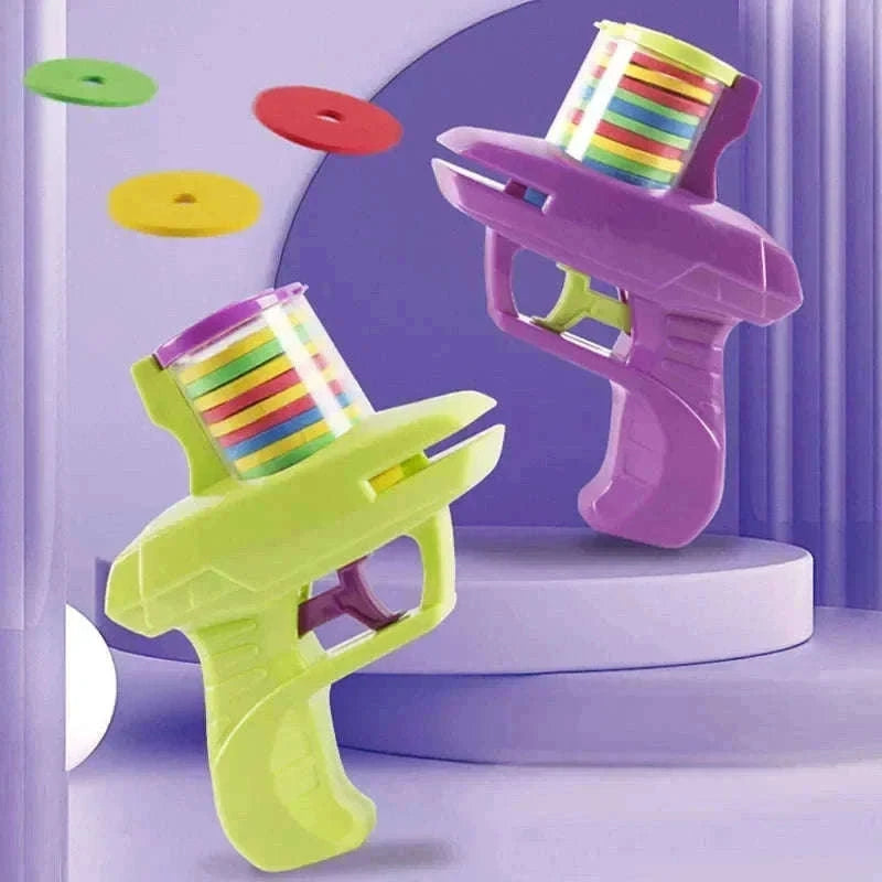 Double Player EVA Flying Disc Gun – Soft Bullet Parent-Child Shooter Toy-green