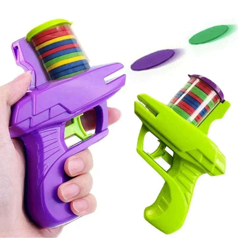Double Player EVA Flying Disc Gun – Soft Bullet Parent-Child Shooter Toy-green