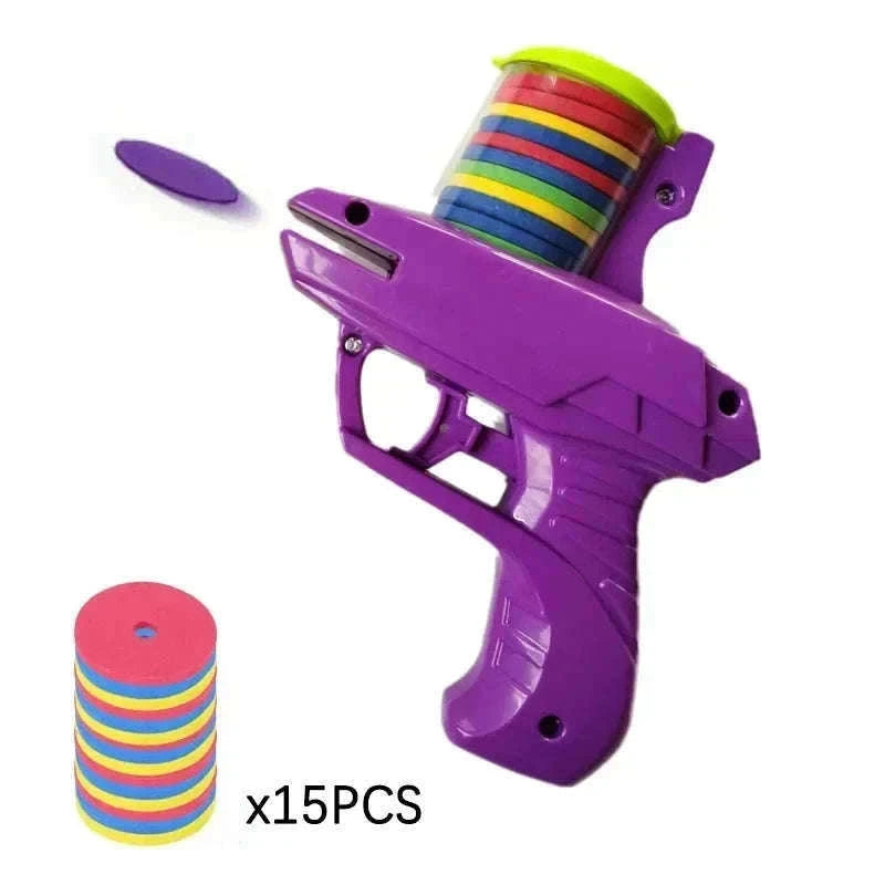 Double Player EVA Flying Disc Gun – Soft Bullet Parent-Child Shooter Toy-green