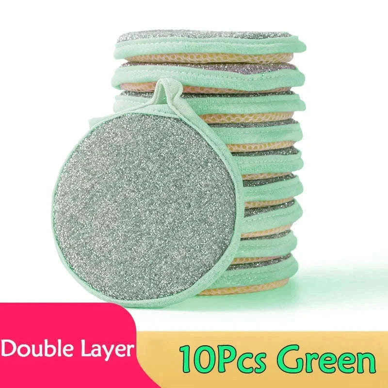 Double-Sided Dishwashing Sponge Set for Easy Kitchen Cleanup-10Pcs Yellow