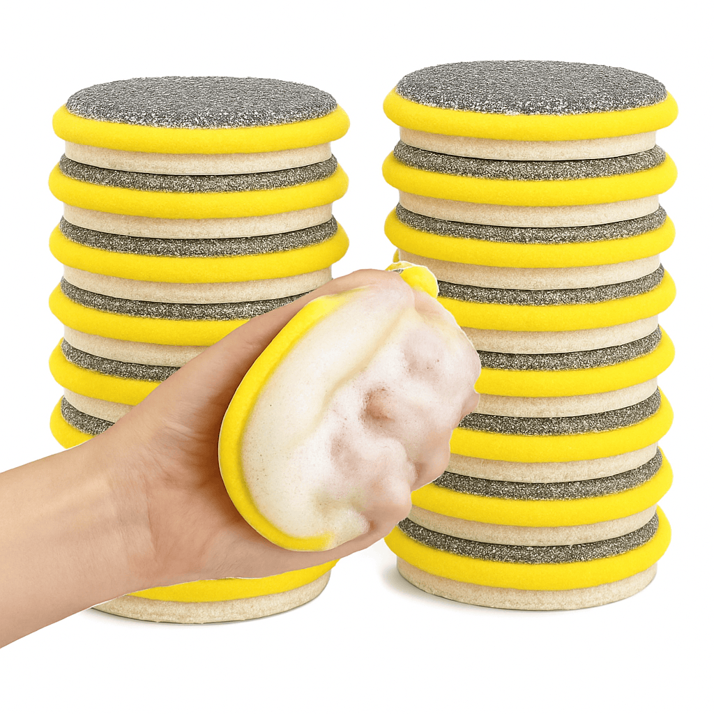 Double-Sided Dishwashing Sponge Set for Easy Kitchen Cleanup-10Pcs Yellow