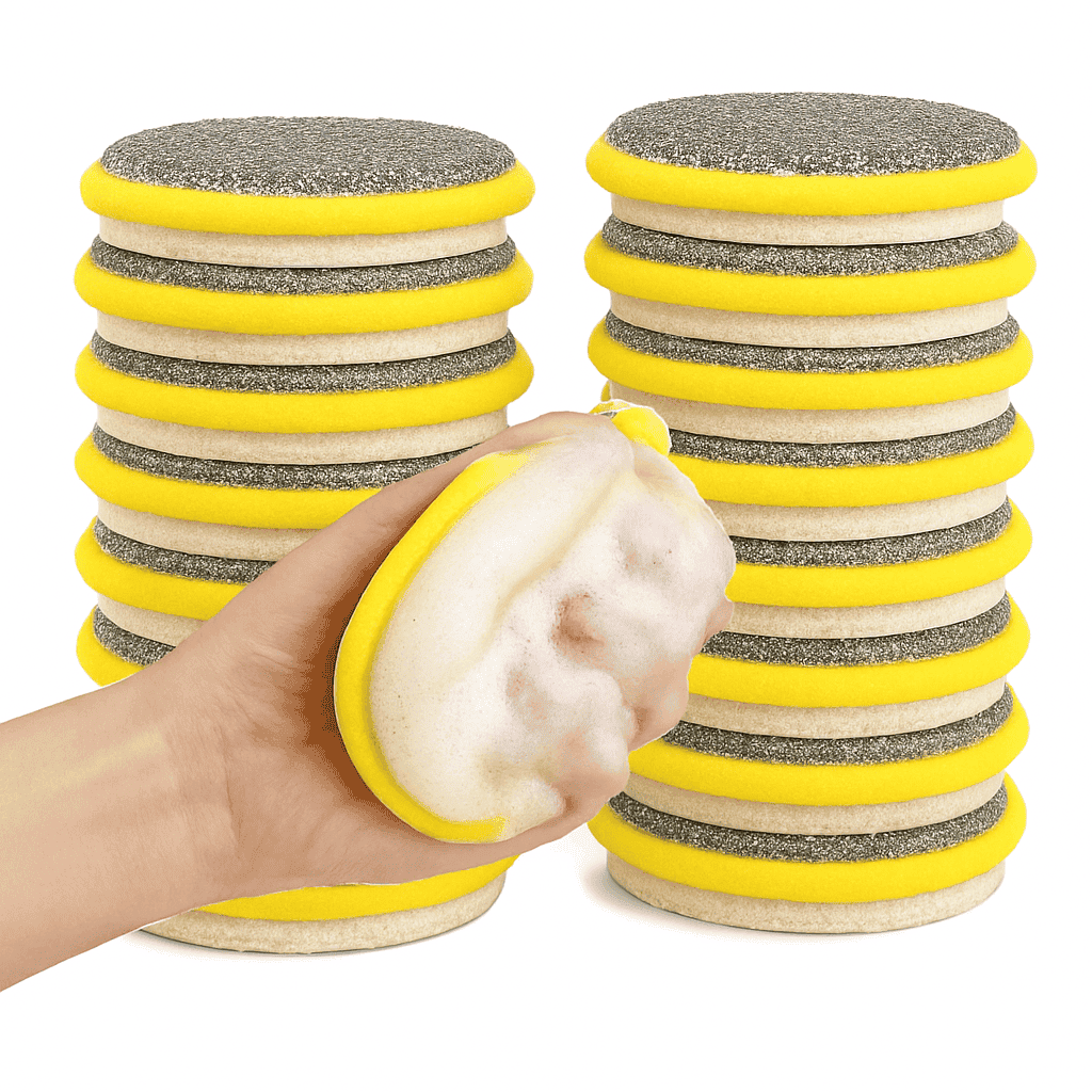 Double-Sided Dishwashing Sponge Set for Easy Kitchen Cleanup-10Pcs Yellow
