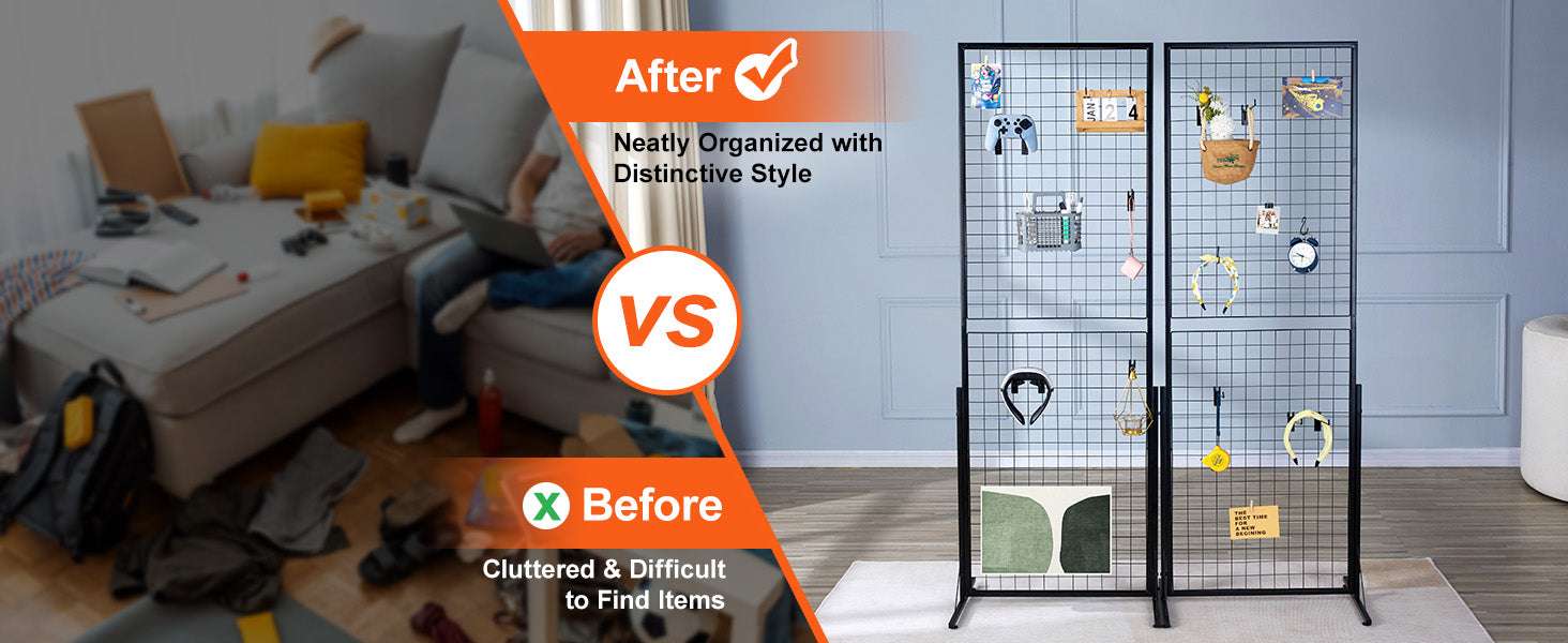 Double-Sided Gridwall Display Panels with Hooks for Retail & Events-Floorstanding 2 Pack / Poland