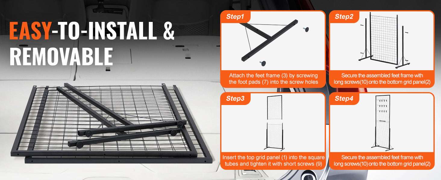 Double-Sided Gridwall Display Panels with Hooks for Retail & Events-Floorstanding 2 Pack / Poland