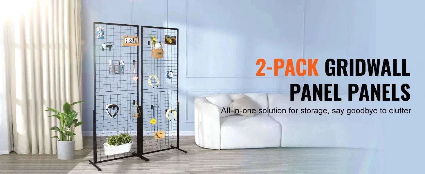 Double-Sided Gridwall Display Panels with Hooks for Retail & Events-Floorstanding 2 Pack / Poland