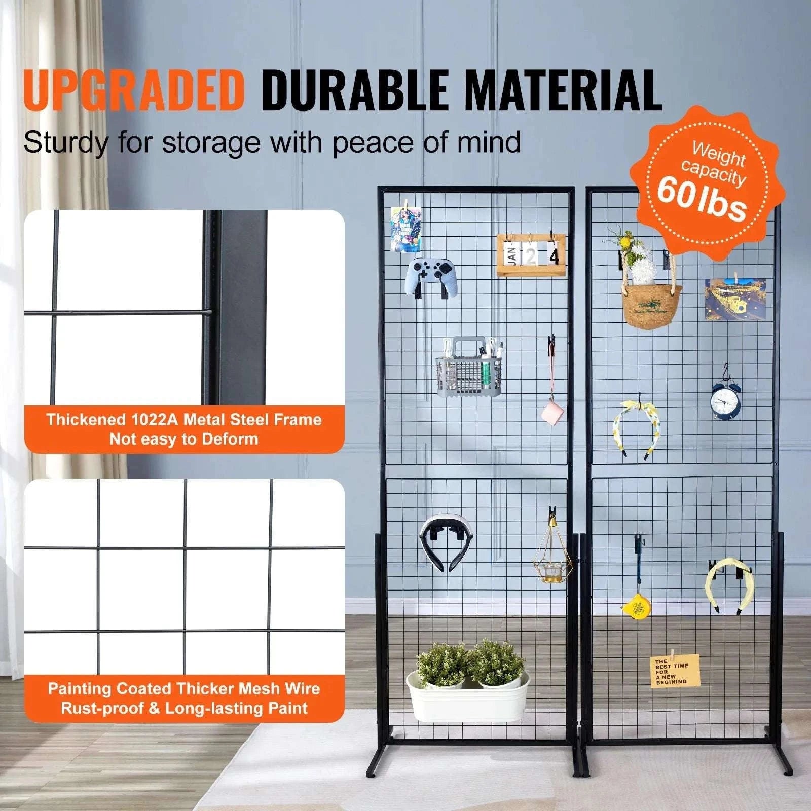 Double-Sided Gridwall Display Panels with Hooks for Retail & Events-Floorstanding 2 Pack / Poland