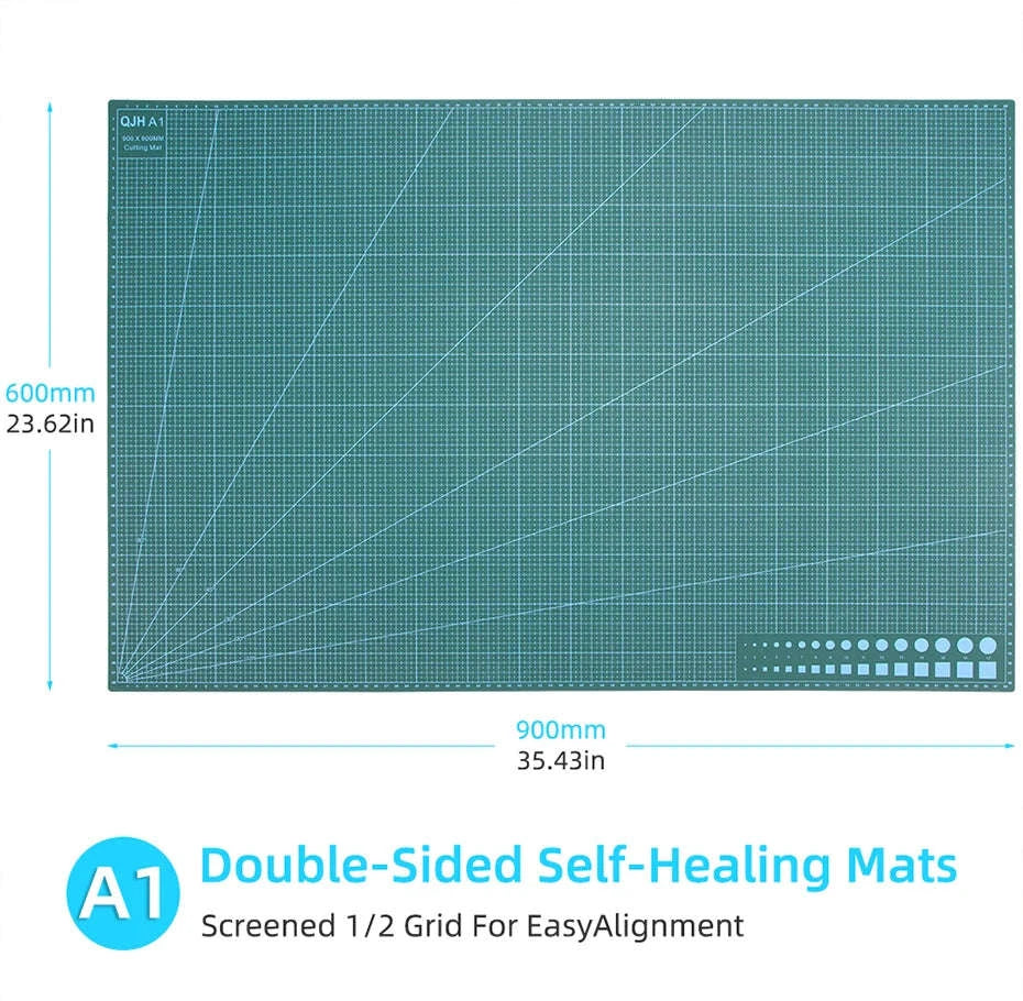 Double-Sided Self-Healing PVC Cutting Mat A1-A1 90cmX60cm / Poland
