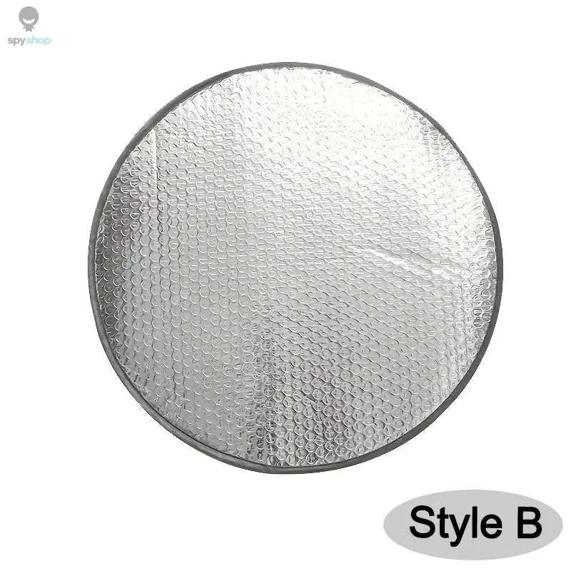 Double Thick Foldable Steering Wheel Sun Shade – Heat-Blocking UV Protection-Silver