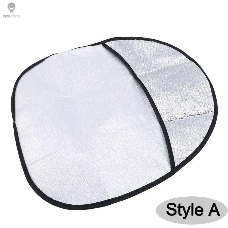 Double Thick Foldable Steering Wheel Sun Shade – Heat-Blocking UV Protection-Silver