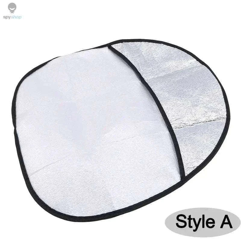 Double Thick Foldable Steering Wheel Sun Shade, UV Protection-Silver
