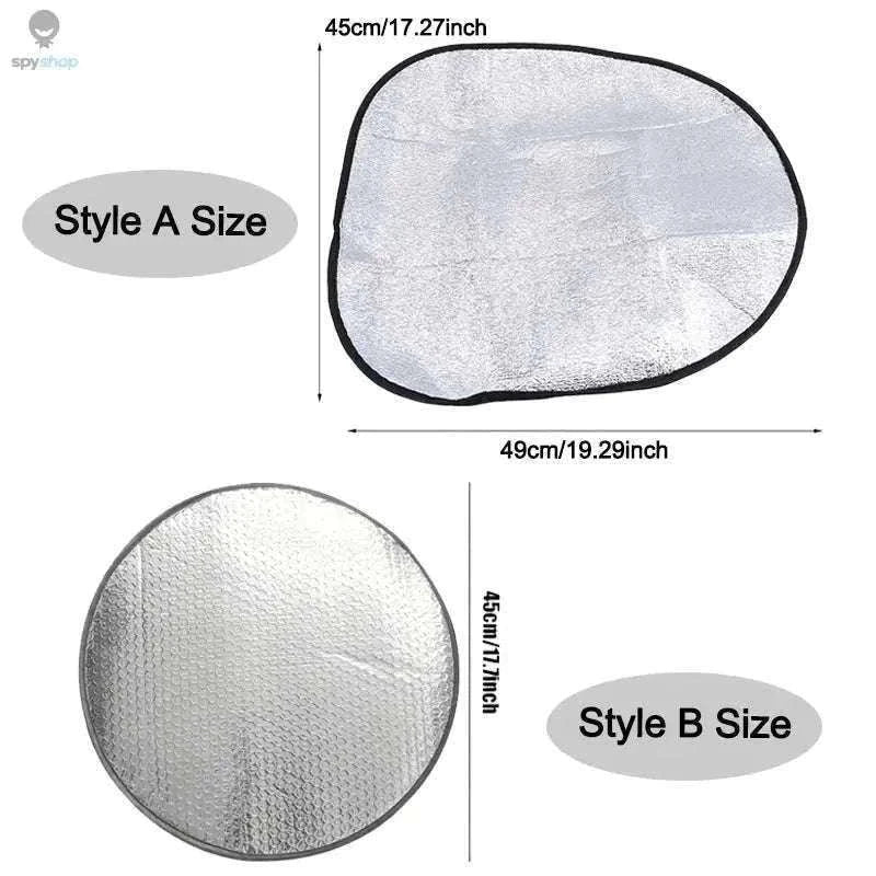 Double Thick Foldable Steering Wheel Sun Shade, UV Protection-Silver