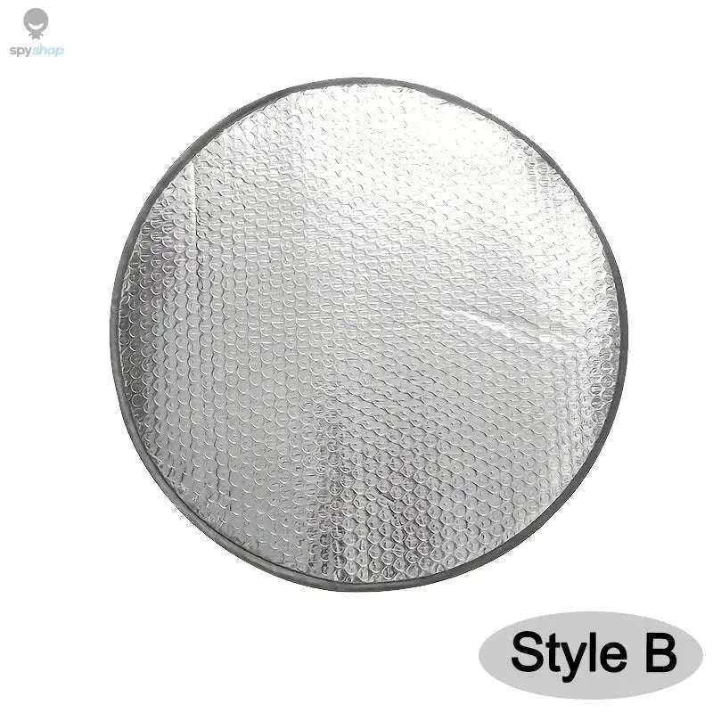Double Thick Foldable Steering Wheel Sun Shade, UV Protection-Silver