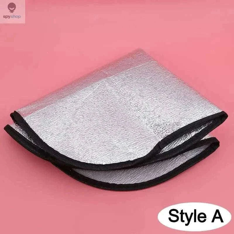 Double Thick Foldable Steering Wheel Sun Shade, UV Protection-Silver