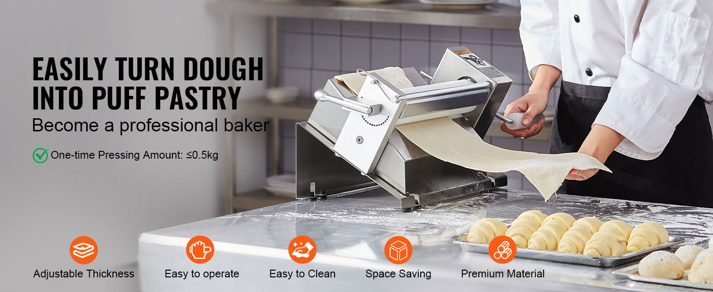 Manual Dough Sheeter Machine with Adjustable Thickness