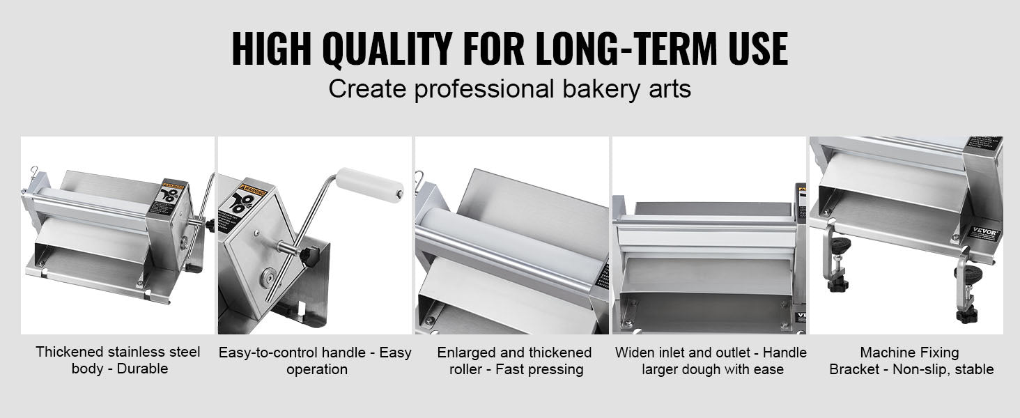 Manual Dough Sheeter Machine with Adjustable Thickness