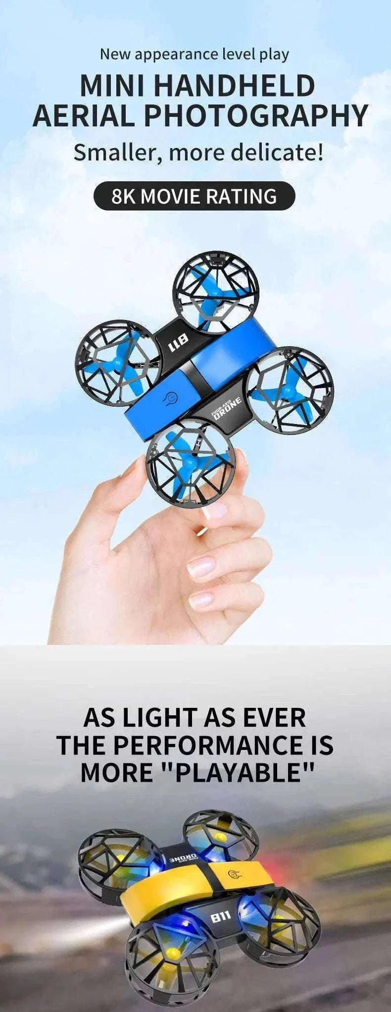 Dowellin D12 Mini Drone for Kids with Dual Camera-D12-WF-RED