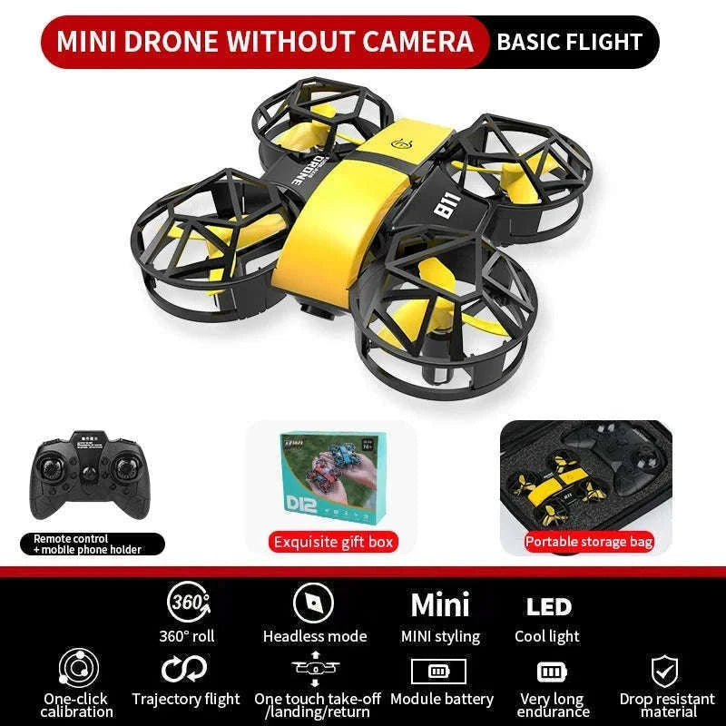 Dowellin D12 Mini Drone for Kids with Dual Camera-D12-WF-RED